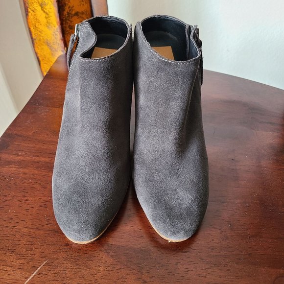 Dolce Vita Gray Suede Leather Hans Block Heel Booties Shoes Women's Size 7.5 - Picture 6 of 12